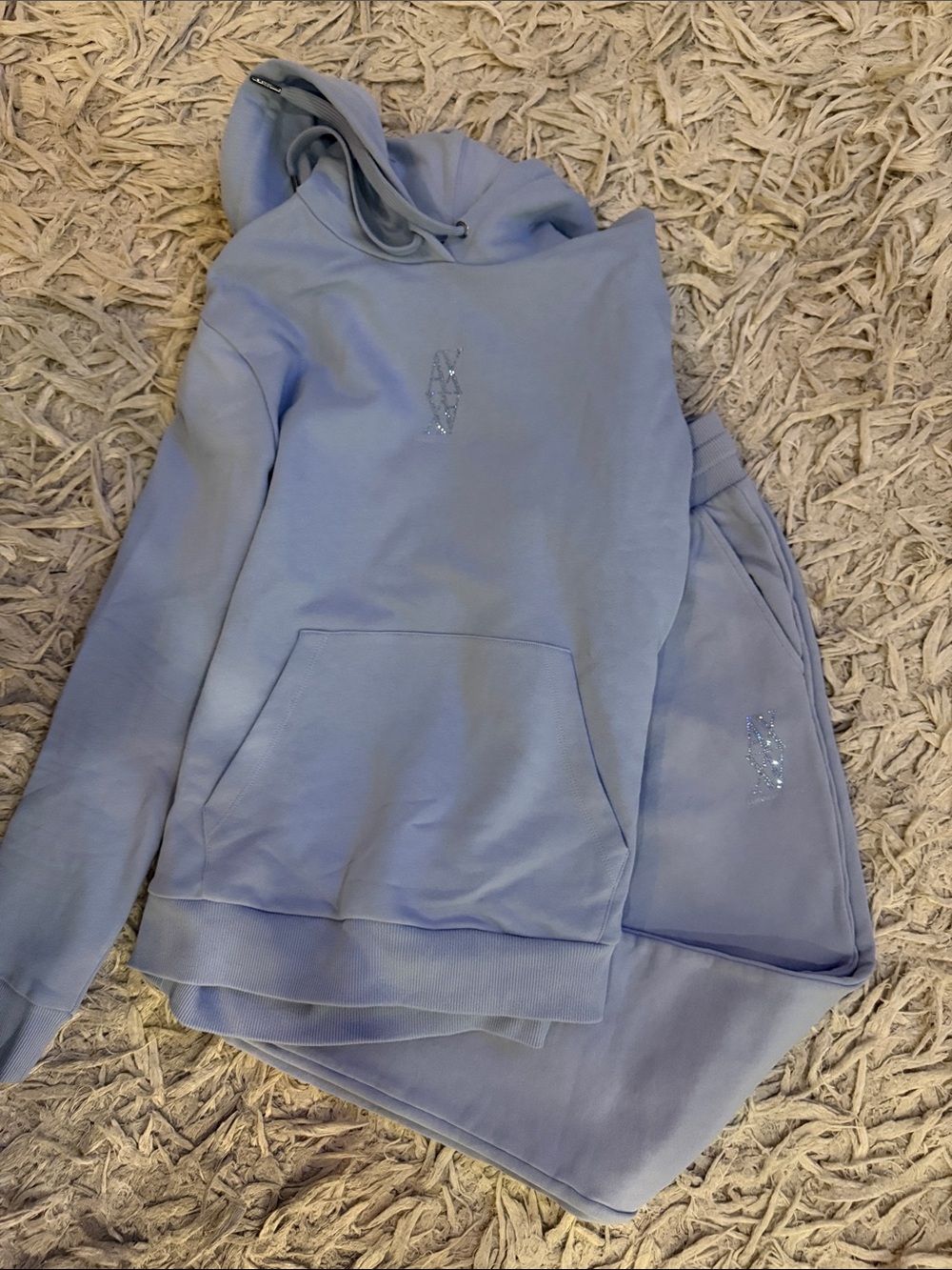 Armani Exchange Light blue Hooded Sweatshirt Set